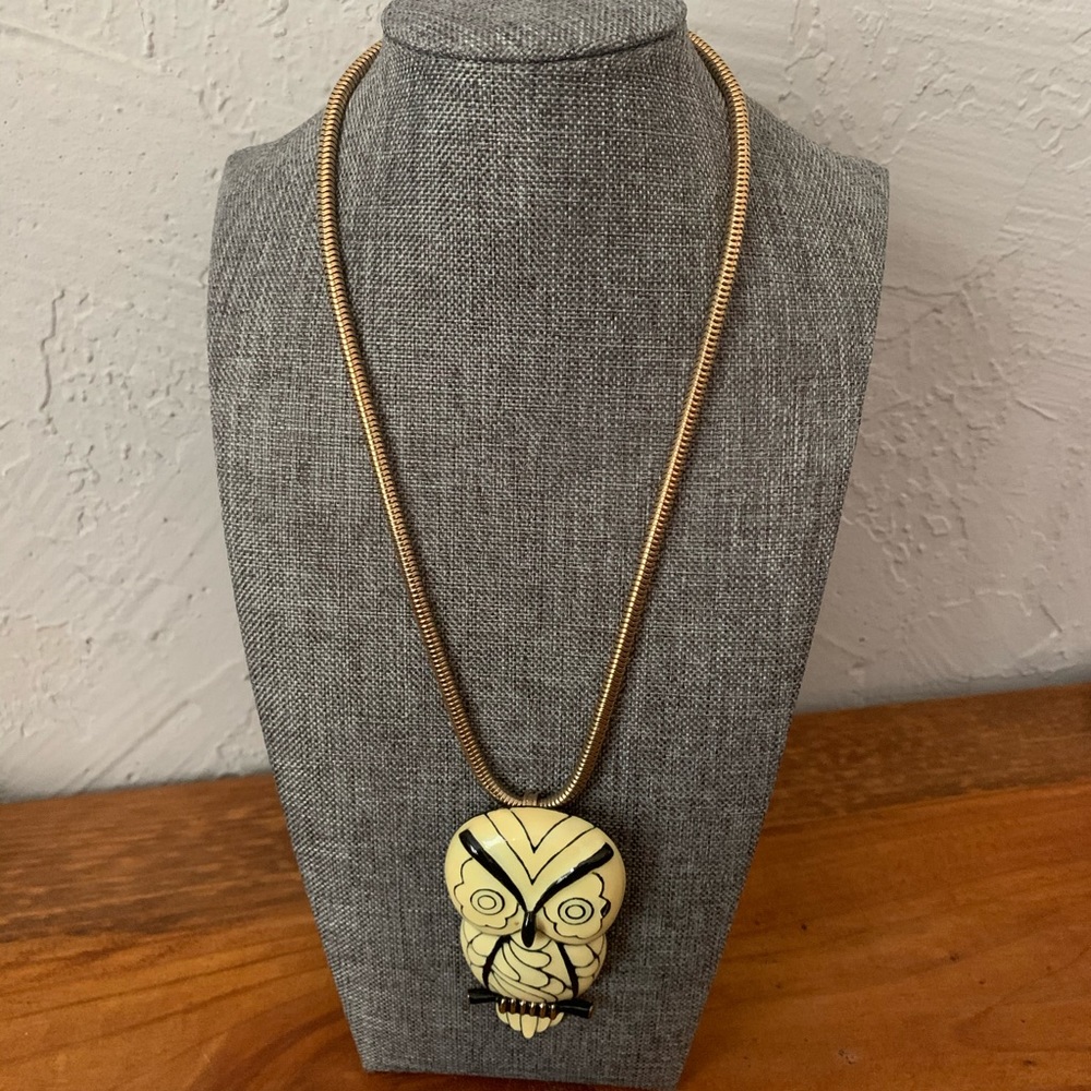 Owl Necklace on Gold Chain